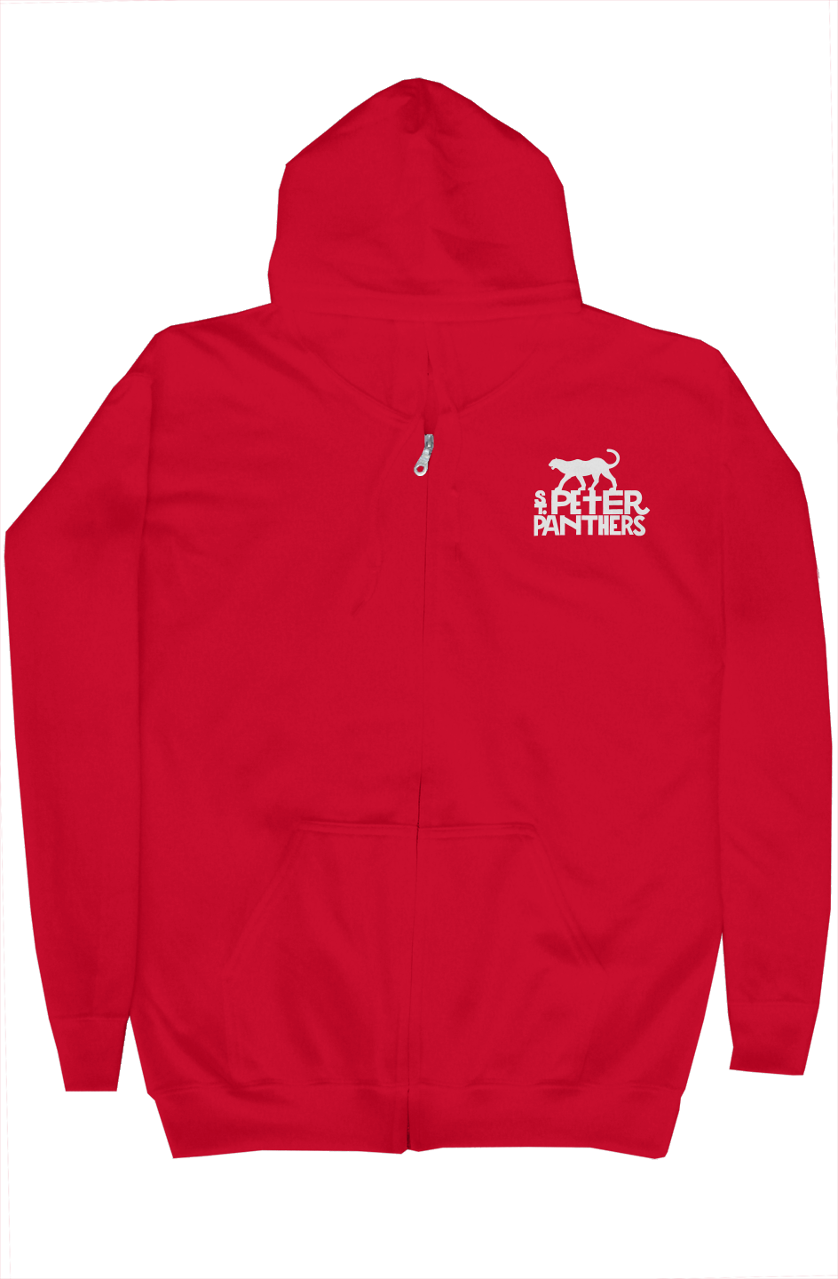 Adult Panther Zip Hoody in Red